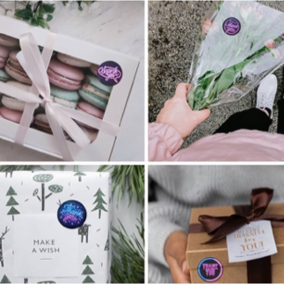 Thank You Sticker Labels 500 labels on roll. Pastel colors, 1.5”x1.5” NWT - Picture 3 of 4